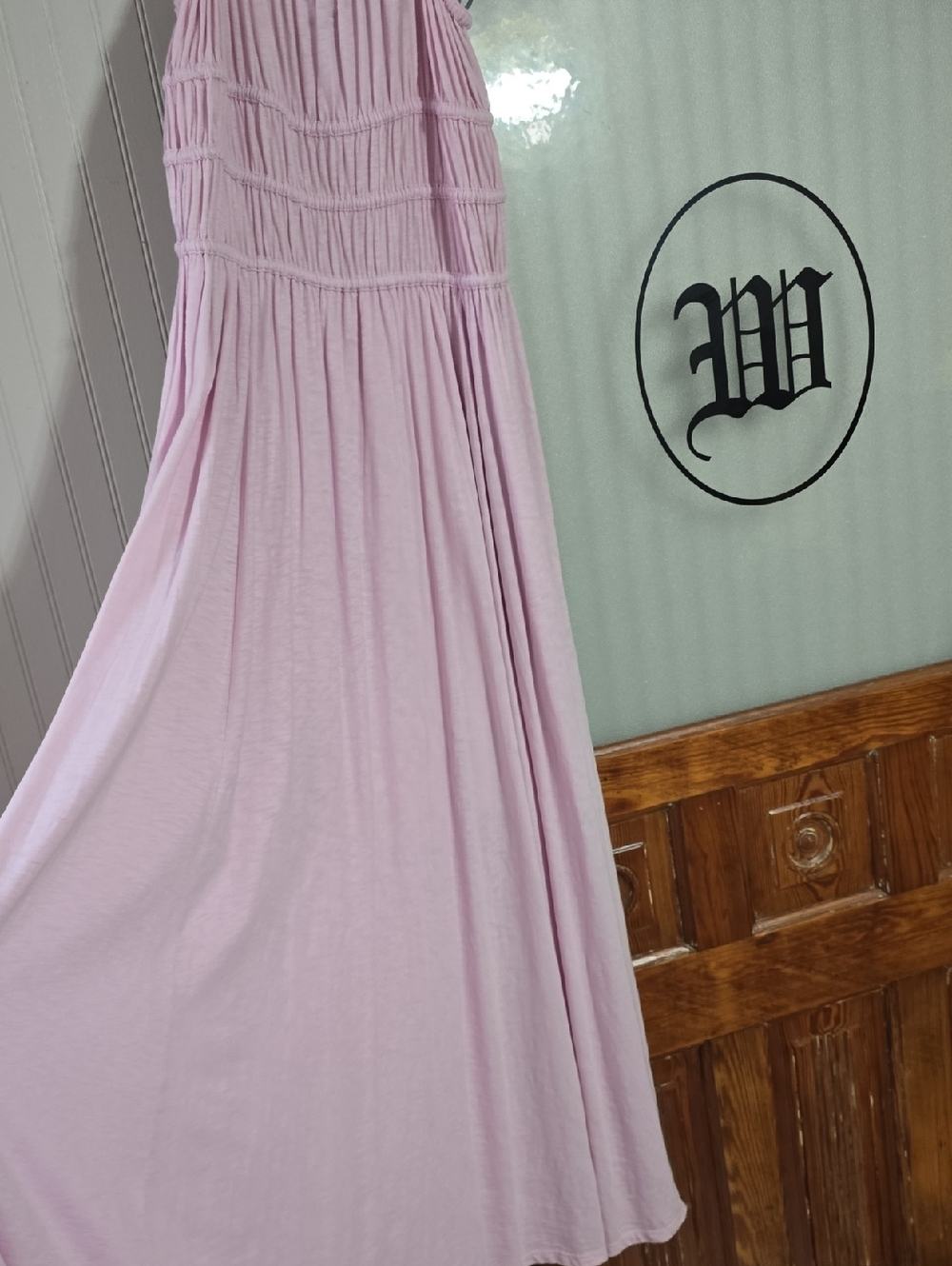 American Eagle Outfitters Light Pink Gathered Dress - Picture 6 of 7